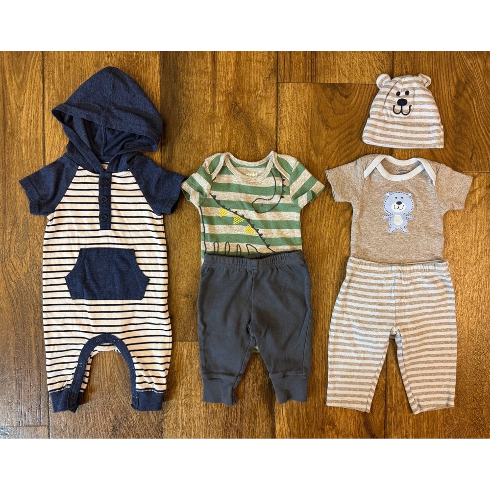 Gerber Baby Boy Clothes 0/3 Months Outfits Bodysuits Pants Rompes Hat Lot Bundle